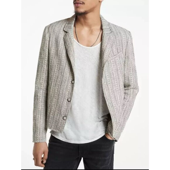 $1498 John Varvatos Torino Jacket In Black/White Size:52 Mens Medium